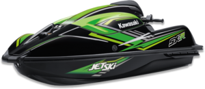 A green and black jetski.