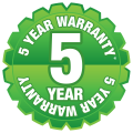 5 YEAR WARRANTY logo